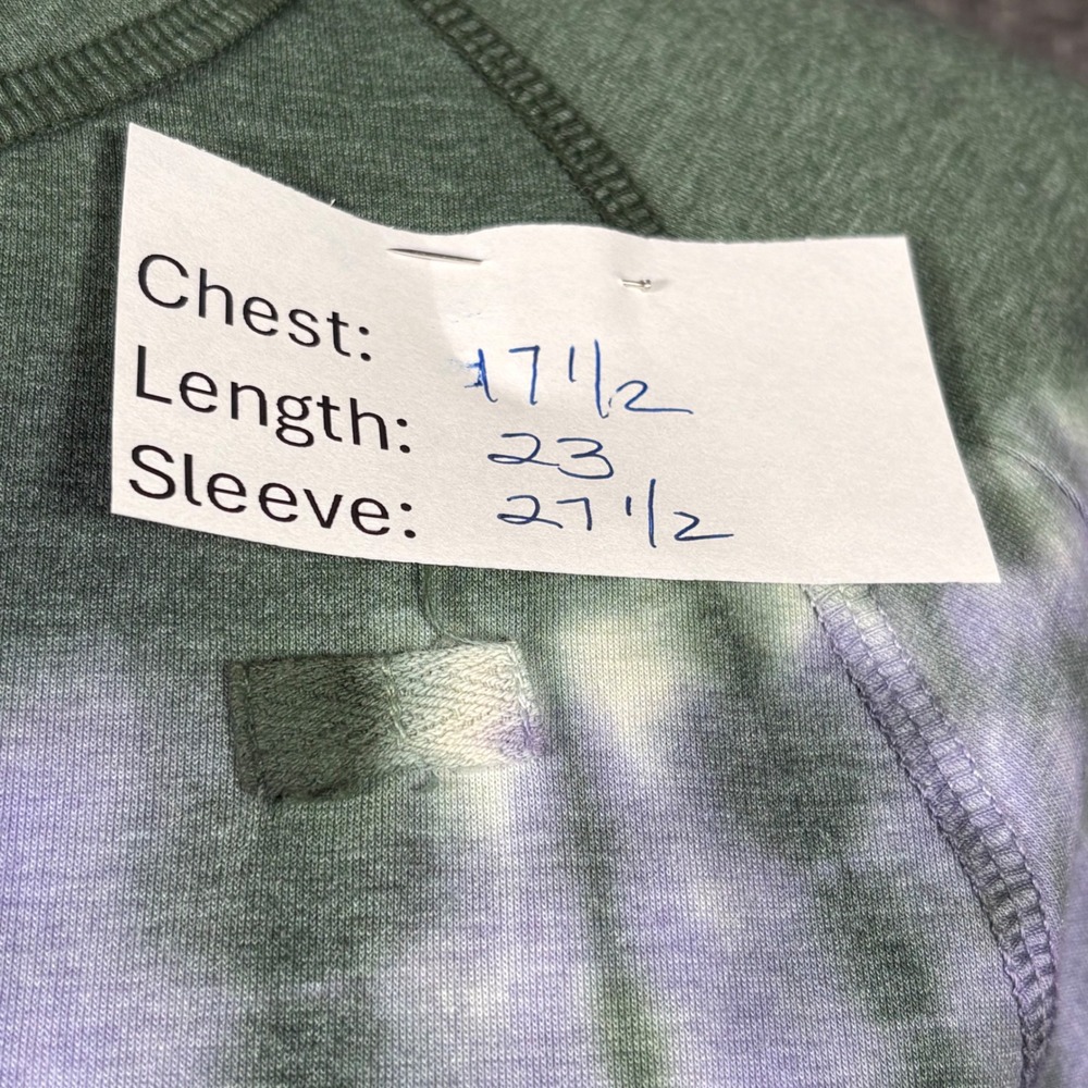 Dolan Tie Dye Full Zip Jacket Green Purple Thumbholes Temperature Control Small - Picture 10 of 10